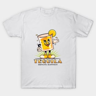 Tequila, a cute tequila glass cartoon mascot T-Shirt